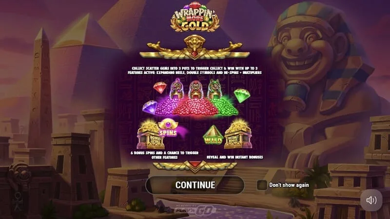 Wrappin' More Gold - Κύριο μενού με μούμια και πυραμίδες